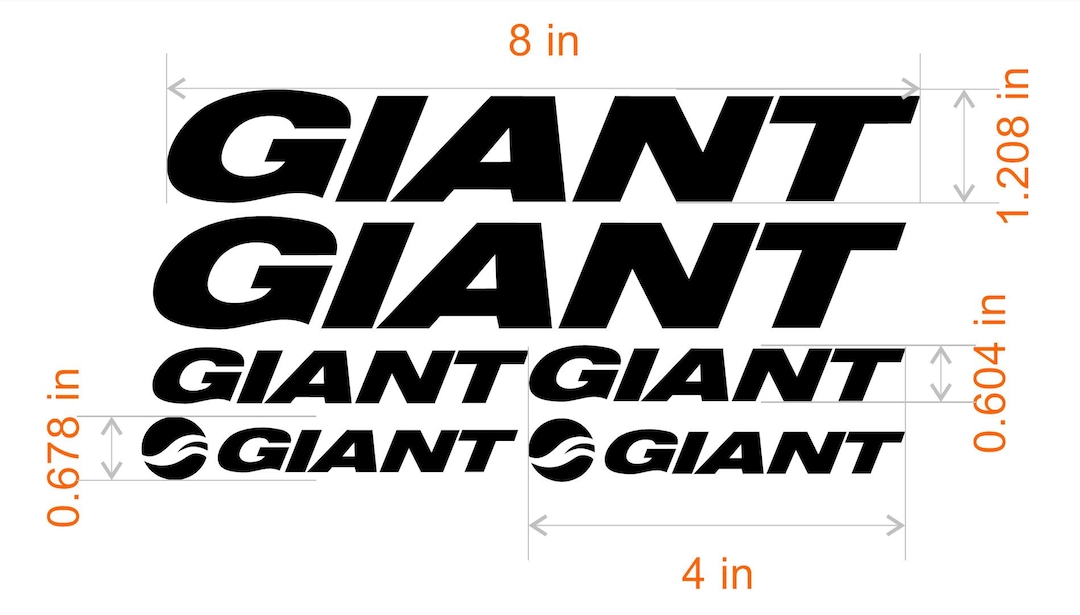 Custom Made Giant Style Bike Frame Decals Stickers. Made From High