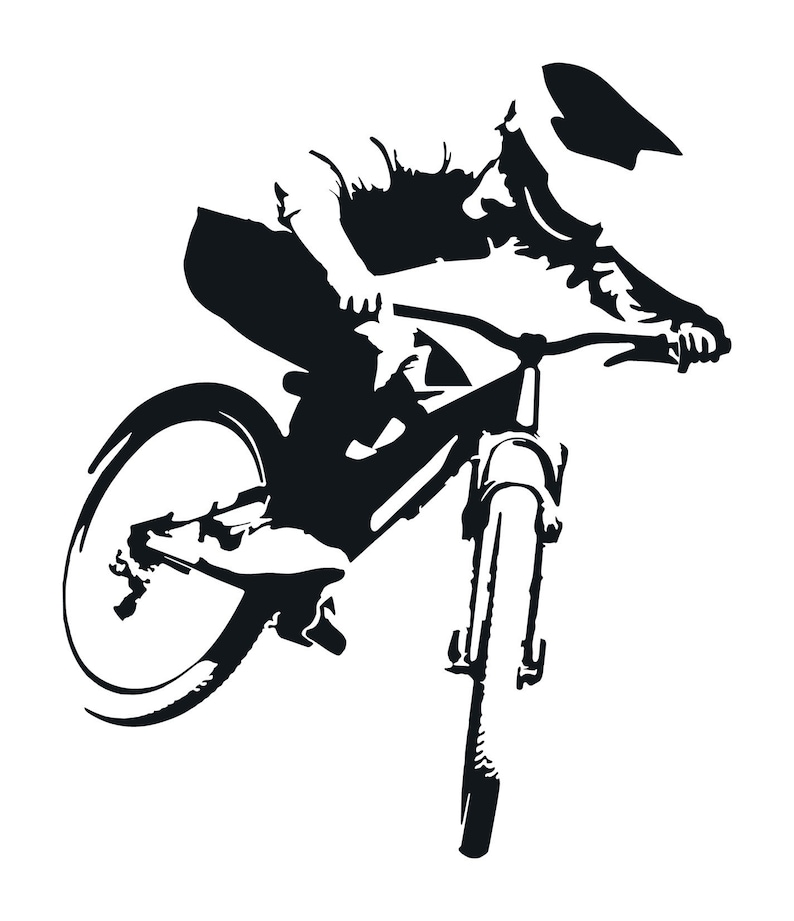 MTB Downhill DH Mountain Bike Rider Decal Sticker. Made from | Etsy