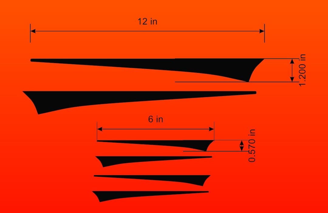 Angled Bike Frame Decal Sticker Accent Kit for Mountain MTB, Road, CX