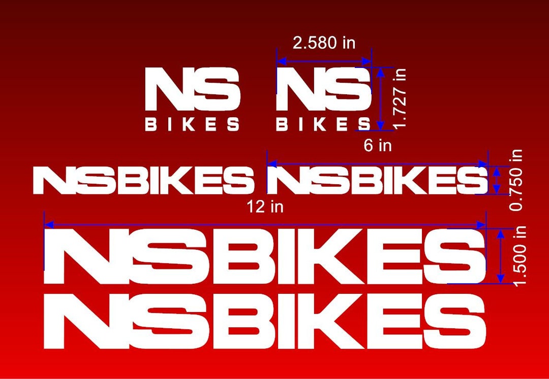Custom Made Big NS Bikes Bike Frame Decals Stickers. Made From High
