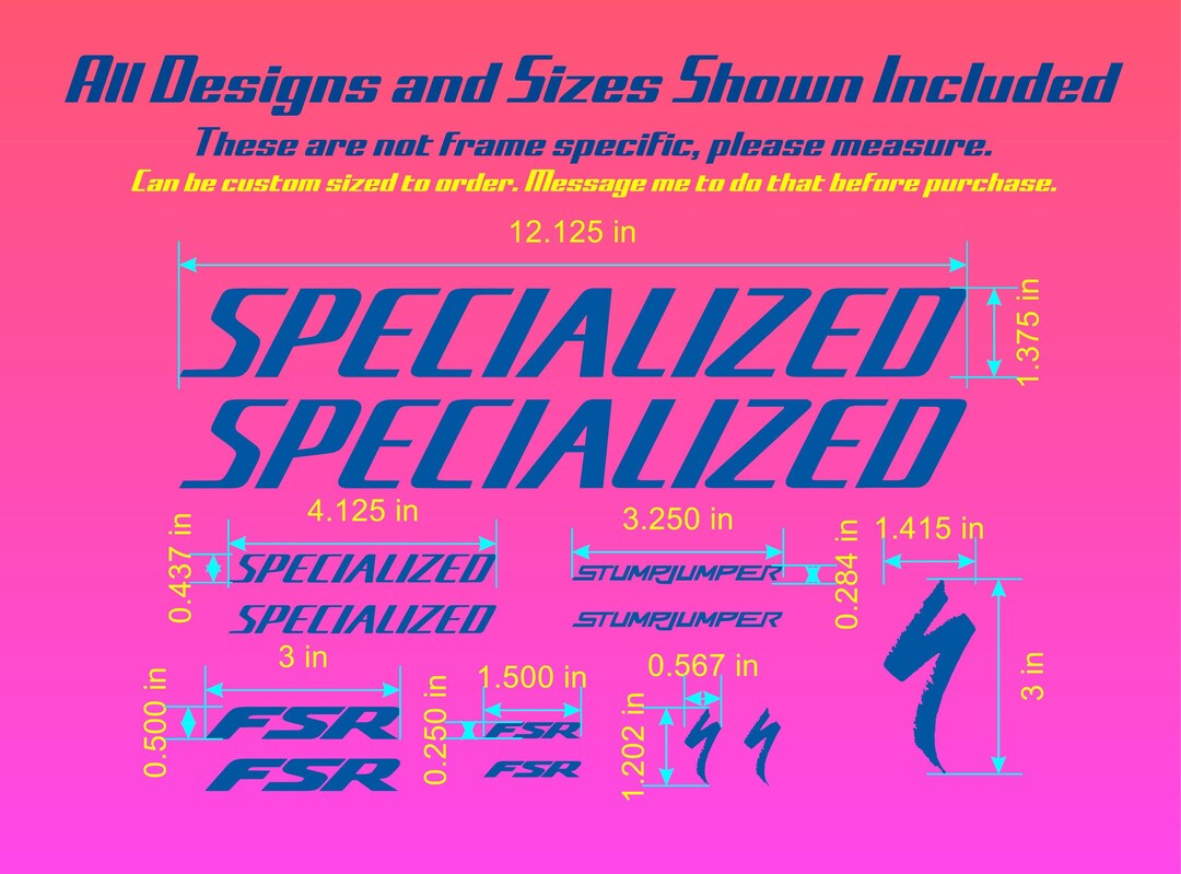Stumpy Decal V5 Special Stumpy Stump Jumper Styled Bike Frame Decals Stickers. Made ...