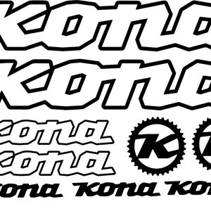 Custom Made Kona Style Bike Frame Decals Stickers. Made from high quality vinyl. Lots of colors. USA seller!