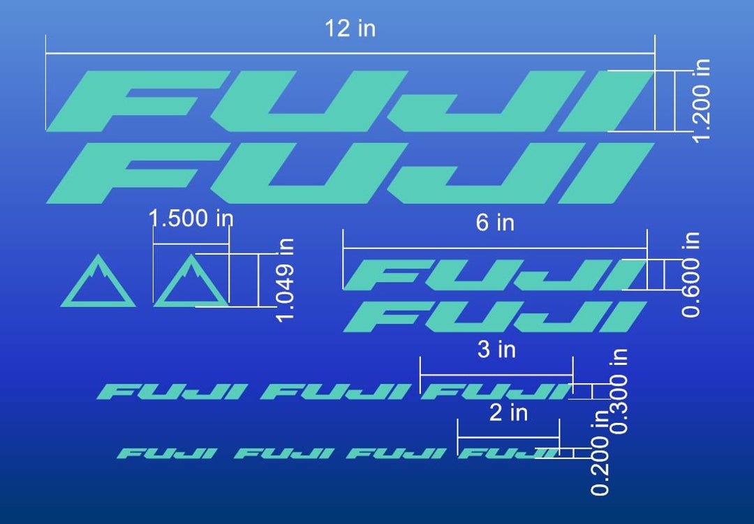 Custom Made Fuji Style Bike Frame Decals Stickers. Made From High