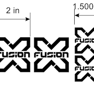 X-Fusion Logo Decals Stickers. Frame Fork Shock. Lots of colors to choose from! USA Seller.