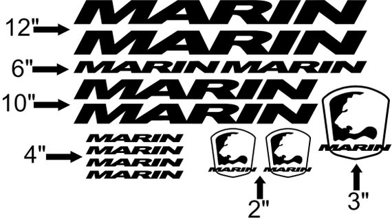 USA Seller! Pick Your Color Custom Marin Bike Frame Decal Set