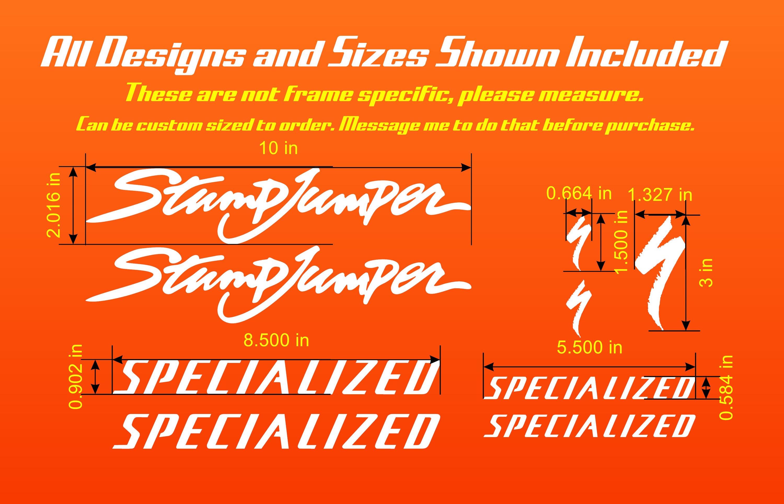 Stumpy Decal V3 Old School Special Stumpy Stump Jumper Styled Bike Frame Decals ...