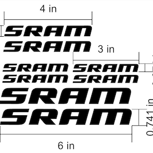 SRAM Logo Decals Stickers. Frame Fork Shock Wheels. Lots of colors to choose from! USA Seller.