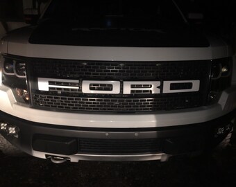 F150 SVT Raptor Ford Grill Insert Graphics Stickers Decals 2010-2014 RED LINE