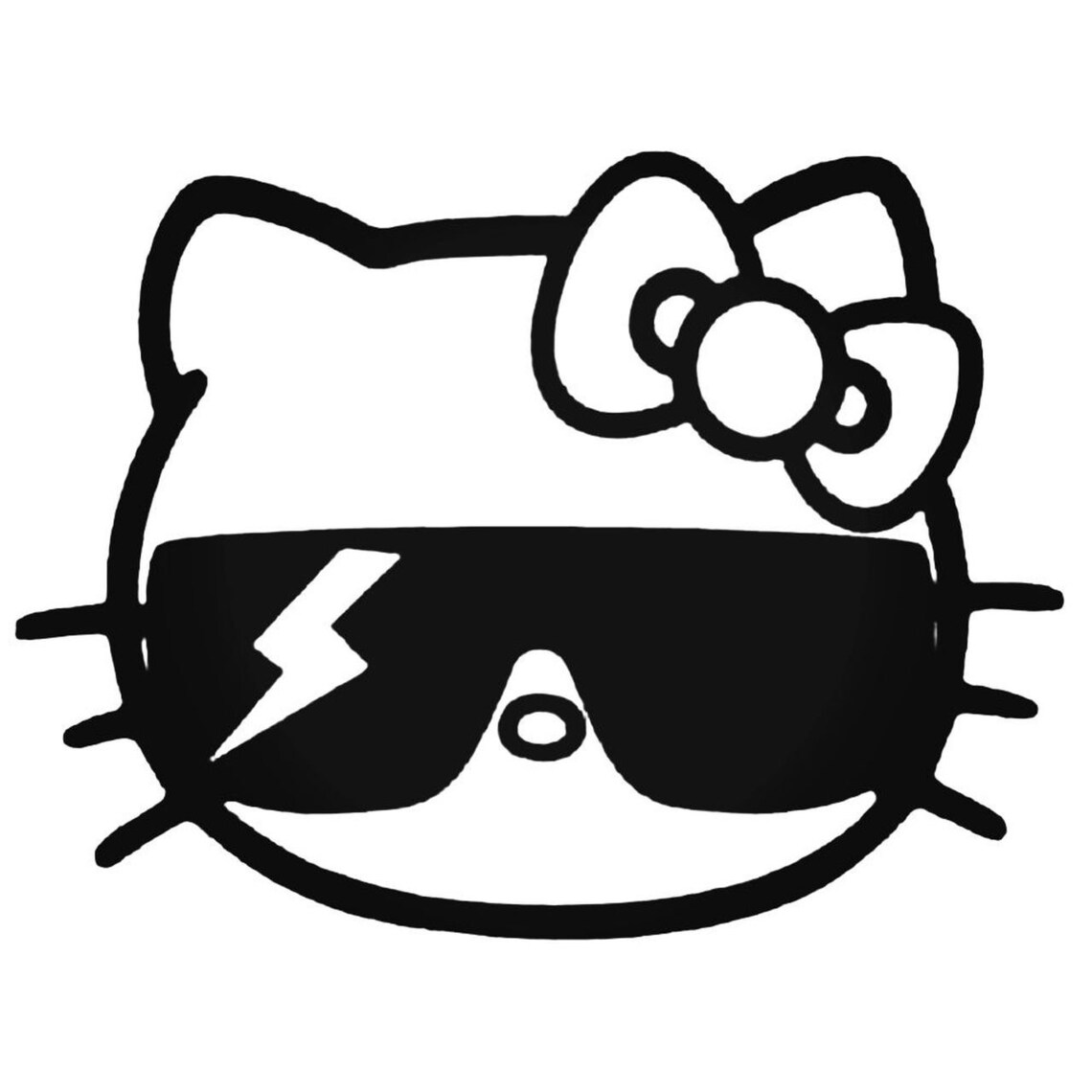 GLOSS BLACK Hello Kitty Sunglasses Lettering Vinyl Decal Etsy