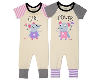 Clothing for Twin Girls , Girl Power, Cute Twin Clothes, Gift Idea for Twin Girls, Matching Twin Outfits, Twin Baby Outfits, Twin Girl Gifts