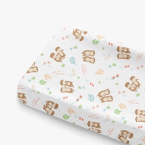 Otter Twins Changing Pad Cover, Gender Neutral Nursery Decor
