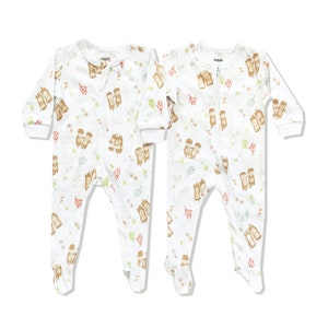 Twins Zippered Outfits, Can’t Have One Without the Otter, Twin Outfits, Newborn Twin Clothes, Twins Baby Gifts, 6-9 Months, Neutral Layette