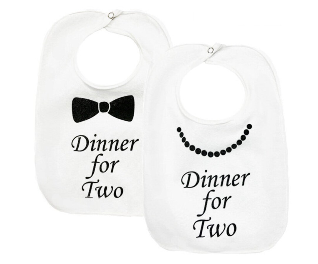 Twin Bib Set for Boy and Girl Dinner for Two Twin Bibs Etsy