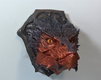 Buy wall mounted dragon head, Big realistic DRAGON head, Portrait dragon head as a gift, dragon sculpture, Ready to ship.
