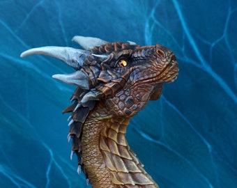 Hand-Painted Dragon Sculpture: Heart of the Dragon Fan Art
