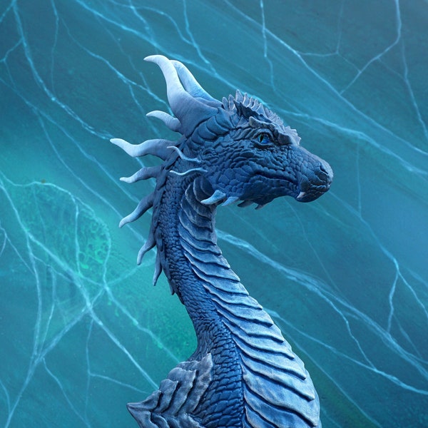 Sapphira Bjartskular. blue. Eragon.  table dragon. Sculpture. Fantasy. Present. Exclusive. Figurine. Artistic model. Hand-painted.