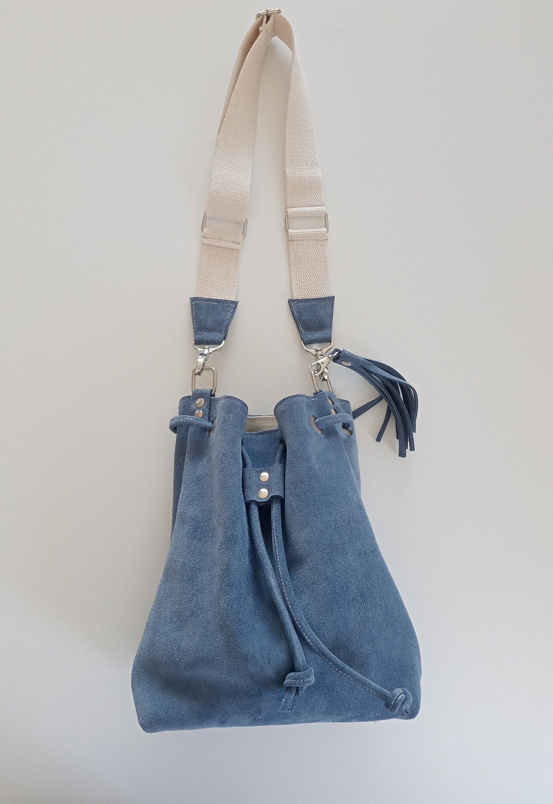 Buckback Bucket Bag Black Suede