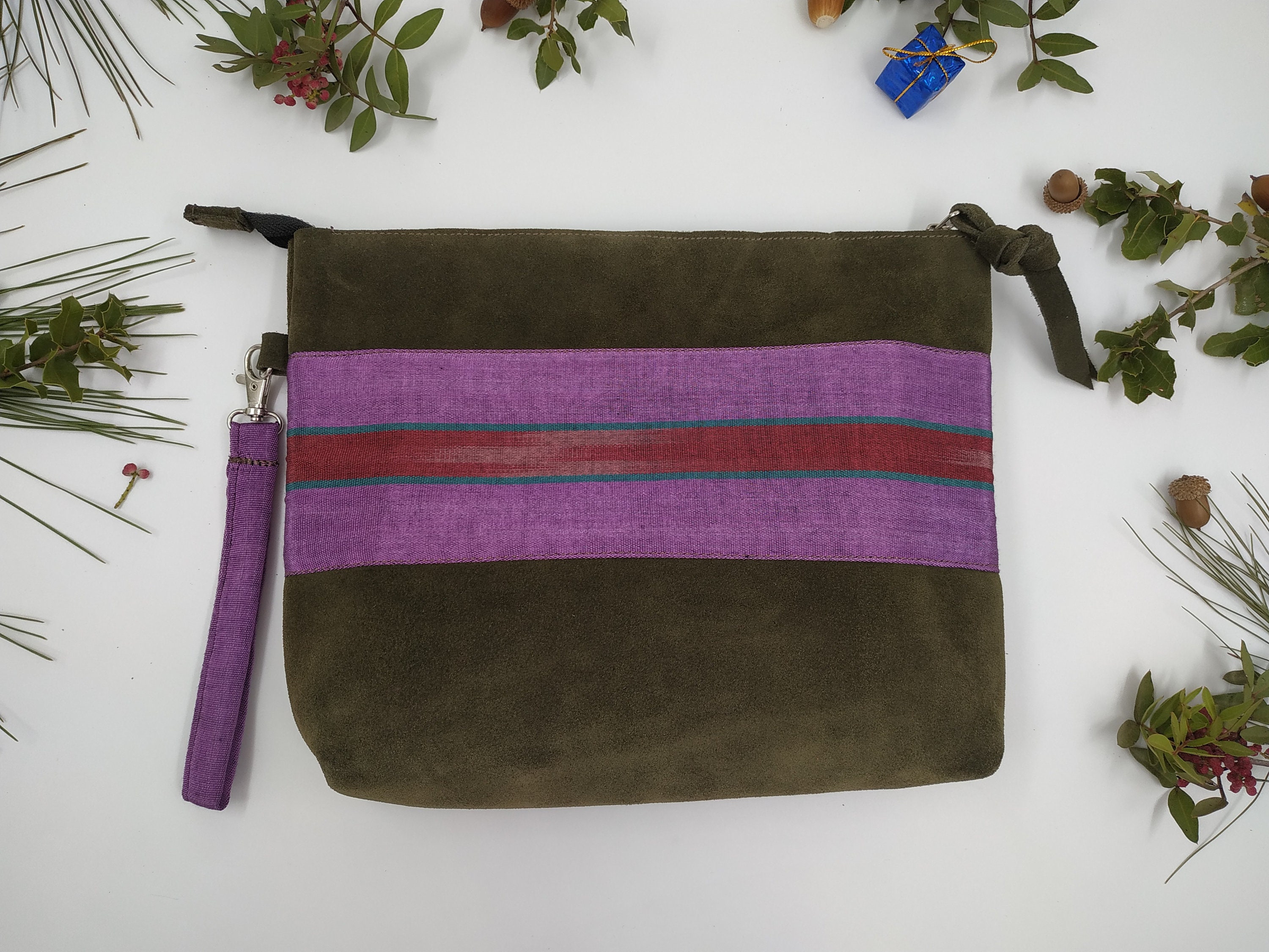 Khaki green clutch bag Clearance