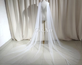 Wings Veil Soft Tulle Wedding Veil Cathedral Length Bridal Veil in White , Off-White , Ivory , Champagne