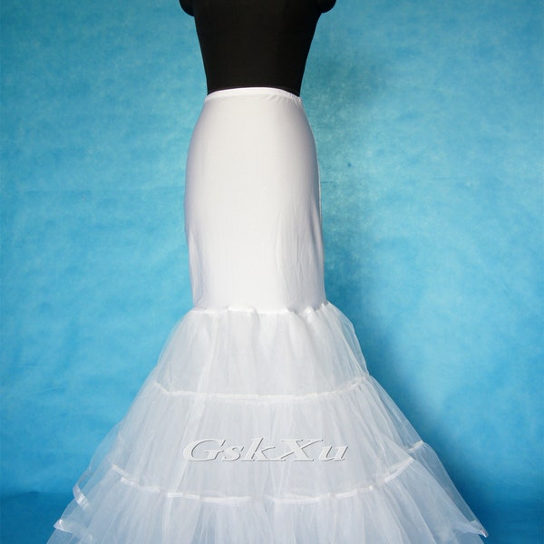 Taille standard sirène trompette robe de mariée jupon Crinoline jupon complet sans cerceau