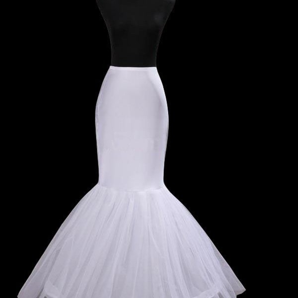 Weiß Plus Size Lycra Taille Meerjungfrau Petticoat Trompete Stil Brautkleid Krinoline Unterrock Voll Slip