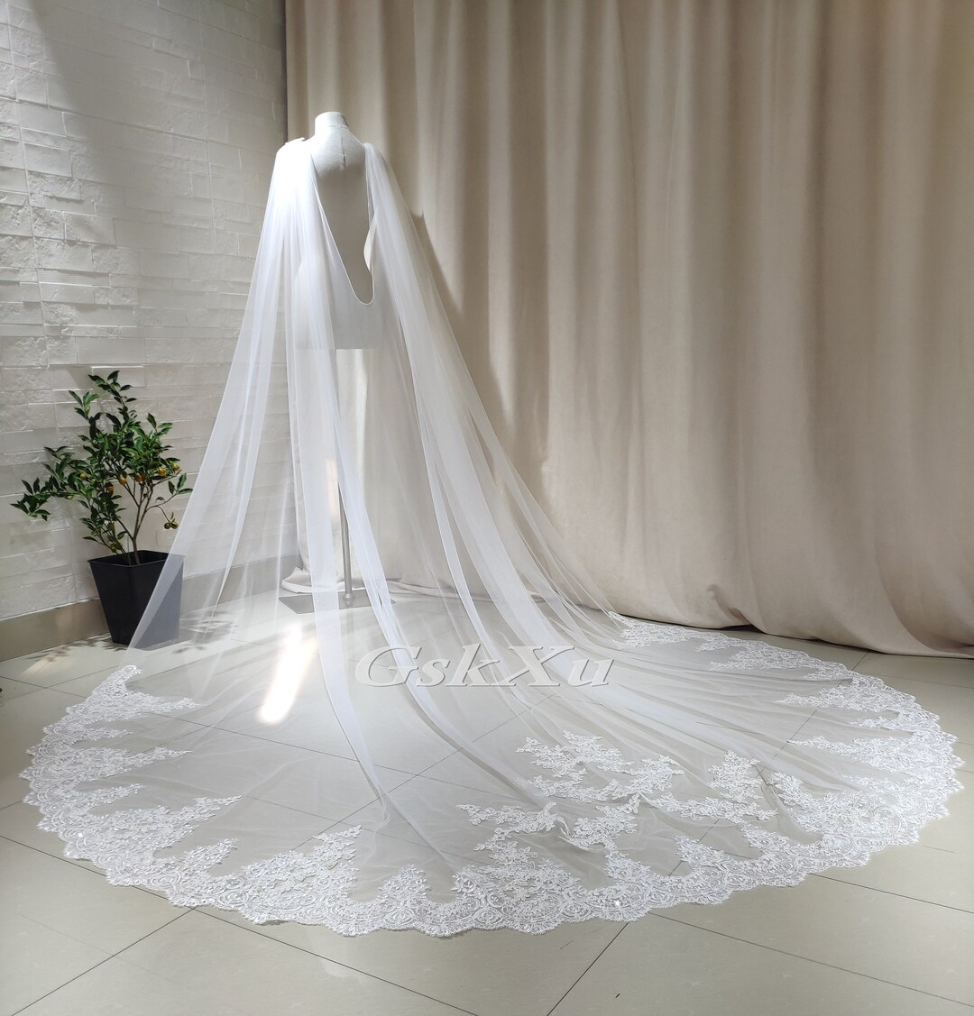Voile De Mariée En Dentelle Pour Femme Avec Peigne à
