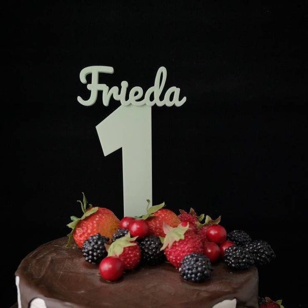 Cake-Topper zum Geburtstag für Kinder mit Namen und Zahl (1-9) ganz individuell