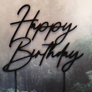 Schlichter Caketopper Happy Birthday zum Geburtstag Etsy.de