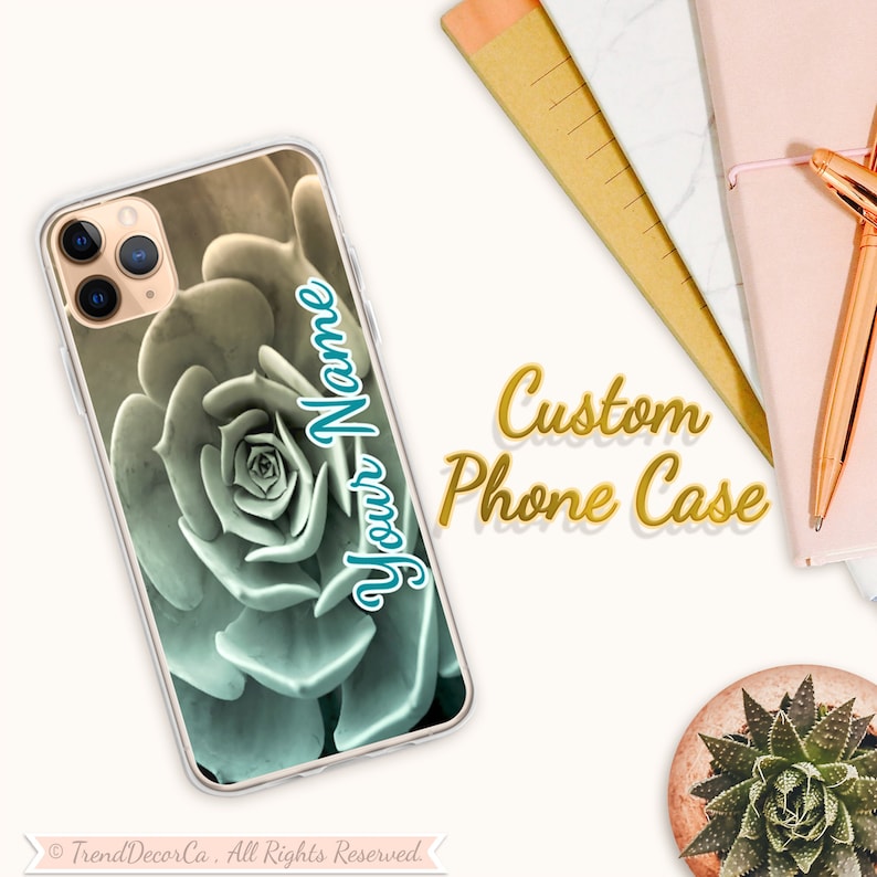 iPhone 7 Plus 8 Plus XXS XR XS max 11 Pro Max,Samsung S10 Beautiful Succulent Flower Personalized Case iPhone 12 S10e Custom Case