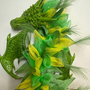 Dragon wreath , Dragon decor , front door dragon wreath