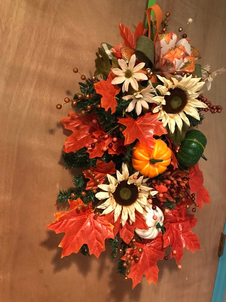 pumpkin swag Sunflower swag fall swag
