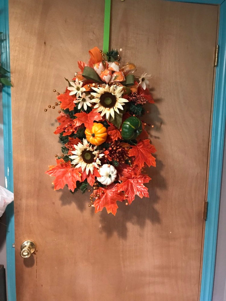 pumpkin swag Sunflower swag fall swag