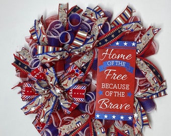 Patriotic wreath, Fourth of July wreath , Memorial Day wreath , Veterans Day , Labor Day