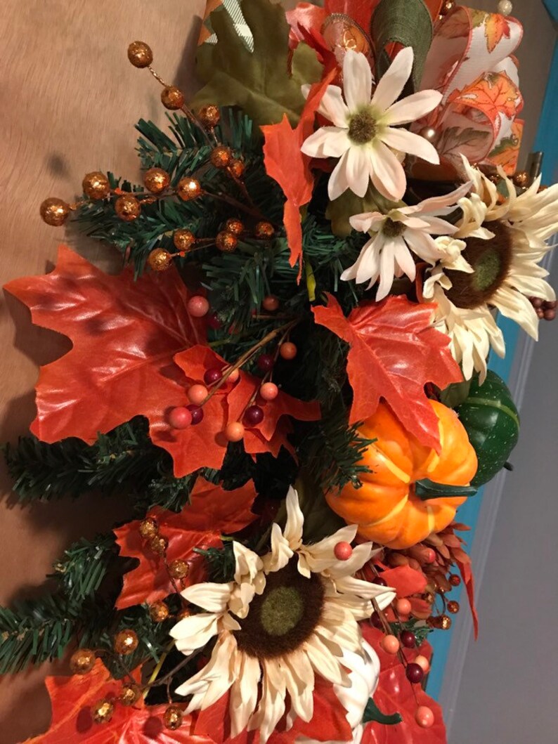 pumpkin swag Sunflower swag fall swag