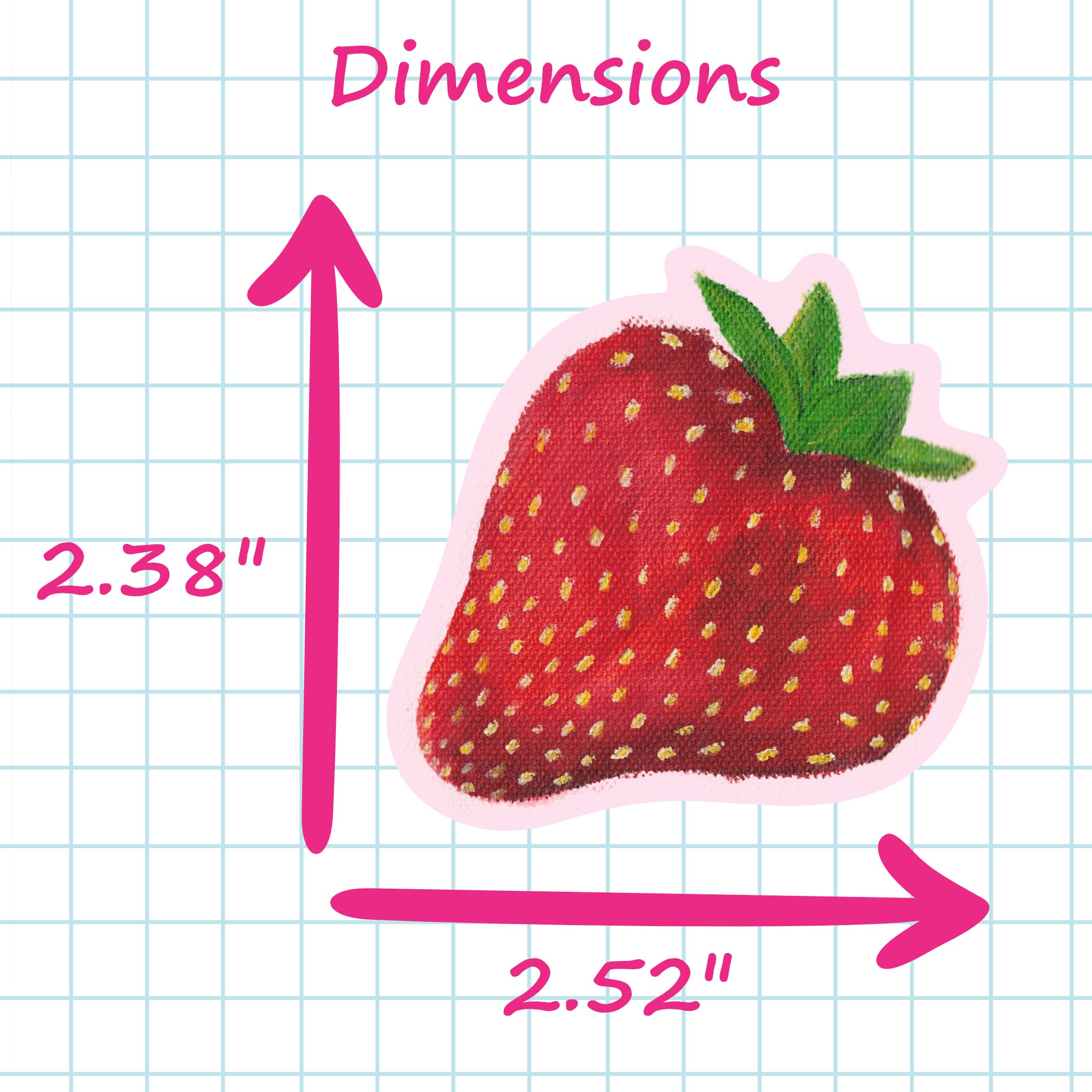XL Strawberry Laminated Vinyl Sticker Painting Sticker Waterproof ...