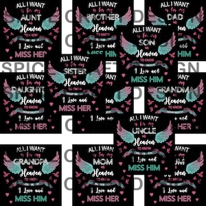 All I want in Heaven I miss | Rectangular file  | T Shirt design | Tote Bag | Digital Download | Sublimation | png file