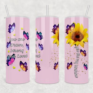 Be Brave, subtle pink background | Skinny Tumbler Wrap | Digital Download | png file