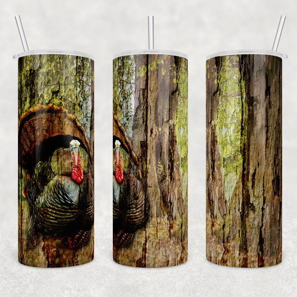 Wild Turkey in the Woods | Skinny Tumbler Wrap | Digital Download | Sublimation | PNG