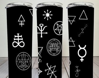 Sigil Occult Tumbler | Gotische | Digitaal download | 20 oz Skinny Tumbler | Sublimatie | Waterglijbaan | PNG-bestand
