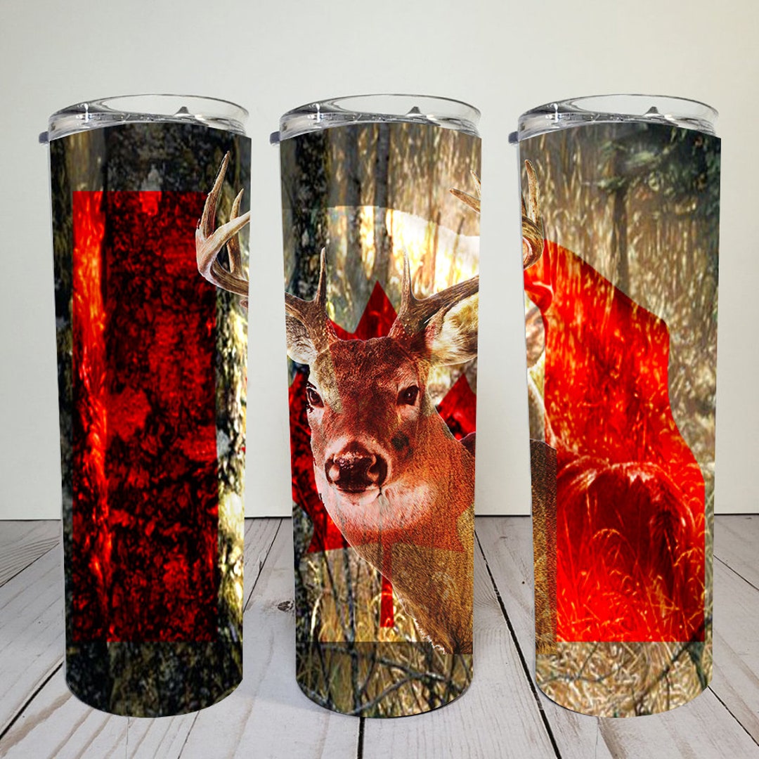 Deer and Canadian Flag | Hunting | Skinny Tumbler Wrap 20 Oz | Digital ...