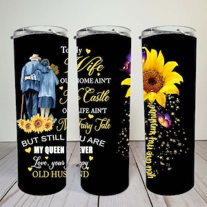 To My Wife | Forever Queen | Digital Download | Sublimation | 20 oz Skinny Tumbler | Waterslide | PNG | Black background