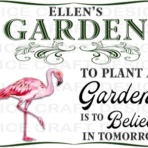 Personalized Image to plant a Garden | Flamingo | Digital Download | Sign 15x11 | PNG File | Sublimation | png file