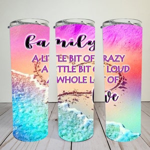 Love Family 20oz skinny tumbler | Beach | Sublimation | digital download