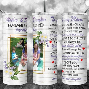 Mother and Daughter | Personalized Image | 20 oz Skinny Tumbler Wrap | Digital Download | Sublimation image | png file