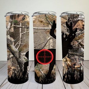 Camuflagem com Veado em Preto | Download digital | Sublimação | Copo magro de 20 onças | Toboágua | png
