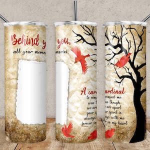 20 oz SKINNY Tumbler Design | Cardinal Photo space with Text | Gold Torn | Personalized | Digital Download | Sublimation image | png file