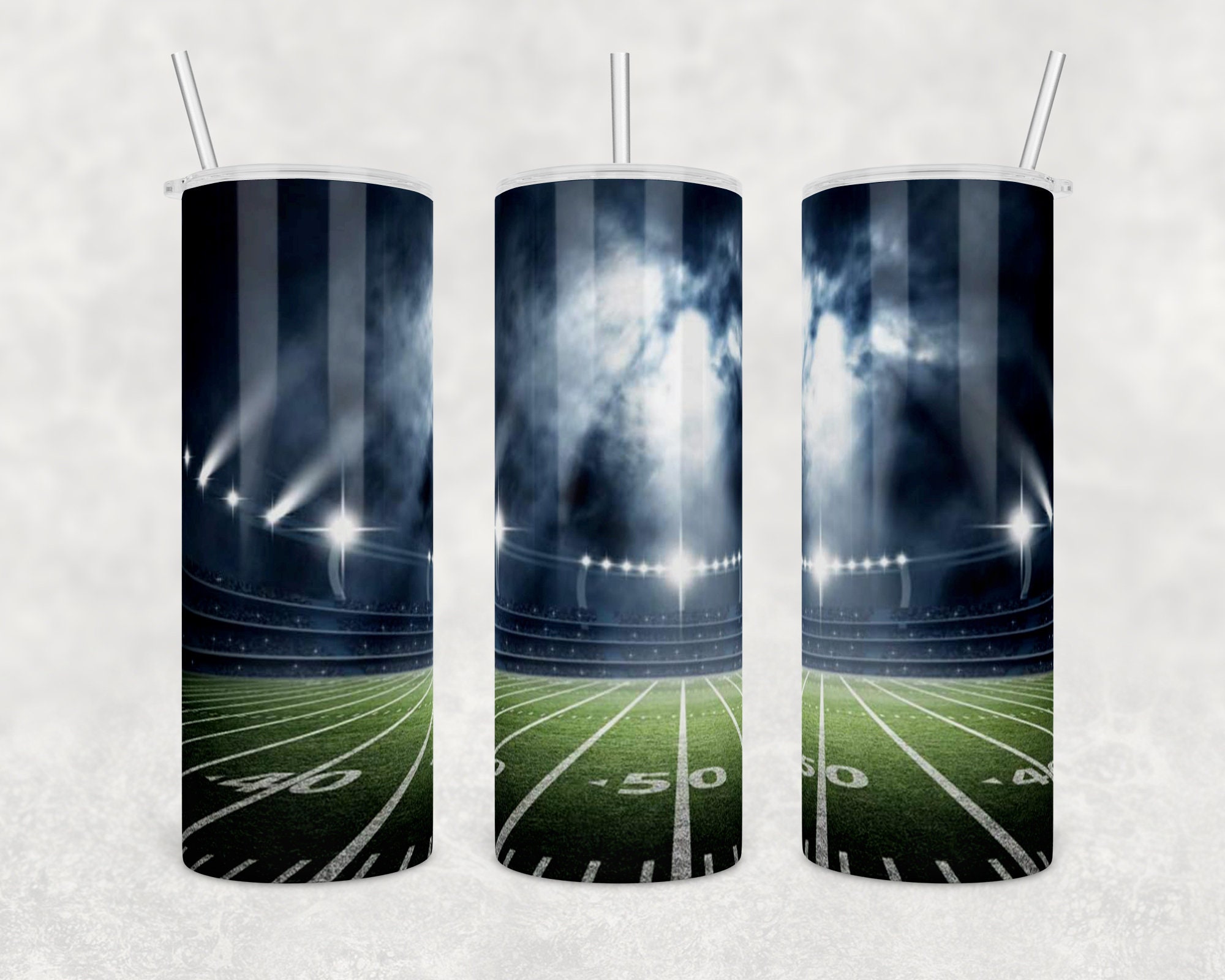 Football Stadium Night Lights 20 Oz Skinny Tumbler Wrap Etsy