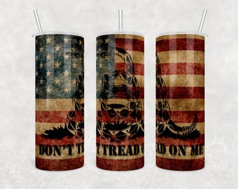 Don't Tread On Me | 20 oz Skinny Tumbler Wrap | Digital Download | Sublimation image | png file