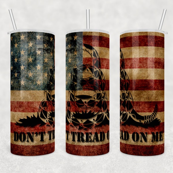 Don't Tread On Me | 20 oz Skinny Tumbler Wrap | Digital Download | Sublimation image | png file