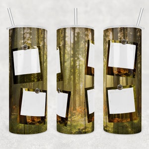 Forest trees Wood Panel Photo Panel Tumbler | Skinny Tumbler Wrap | Digital Download | Sublimation | png file